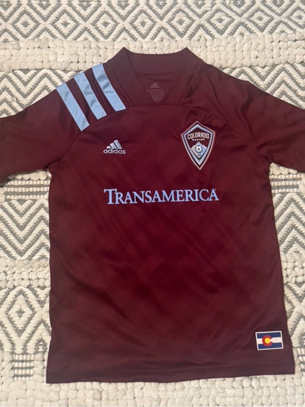 Adidas Like New Colorado Rapids Kids Youth  Soccer Jersey MLS